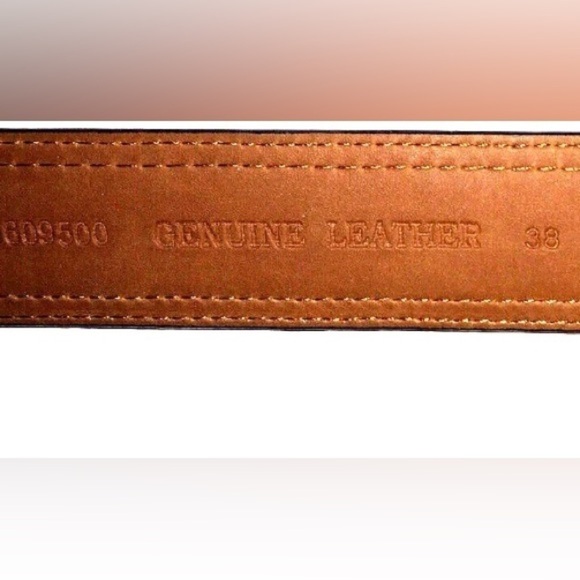 Designer Leather Belt Nickel Stitched, 38 - Picture 4 of 4